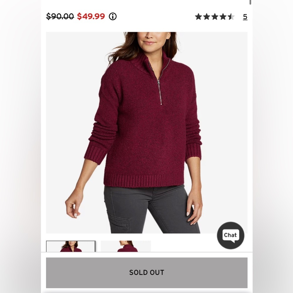 Like New! Eddie Bauer Women’s First Light 1/4-Zip Sweater